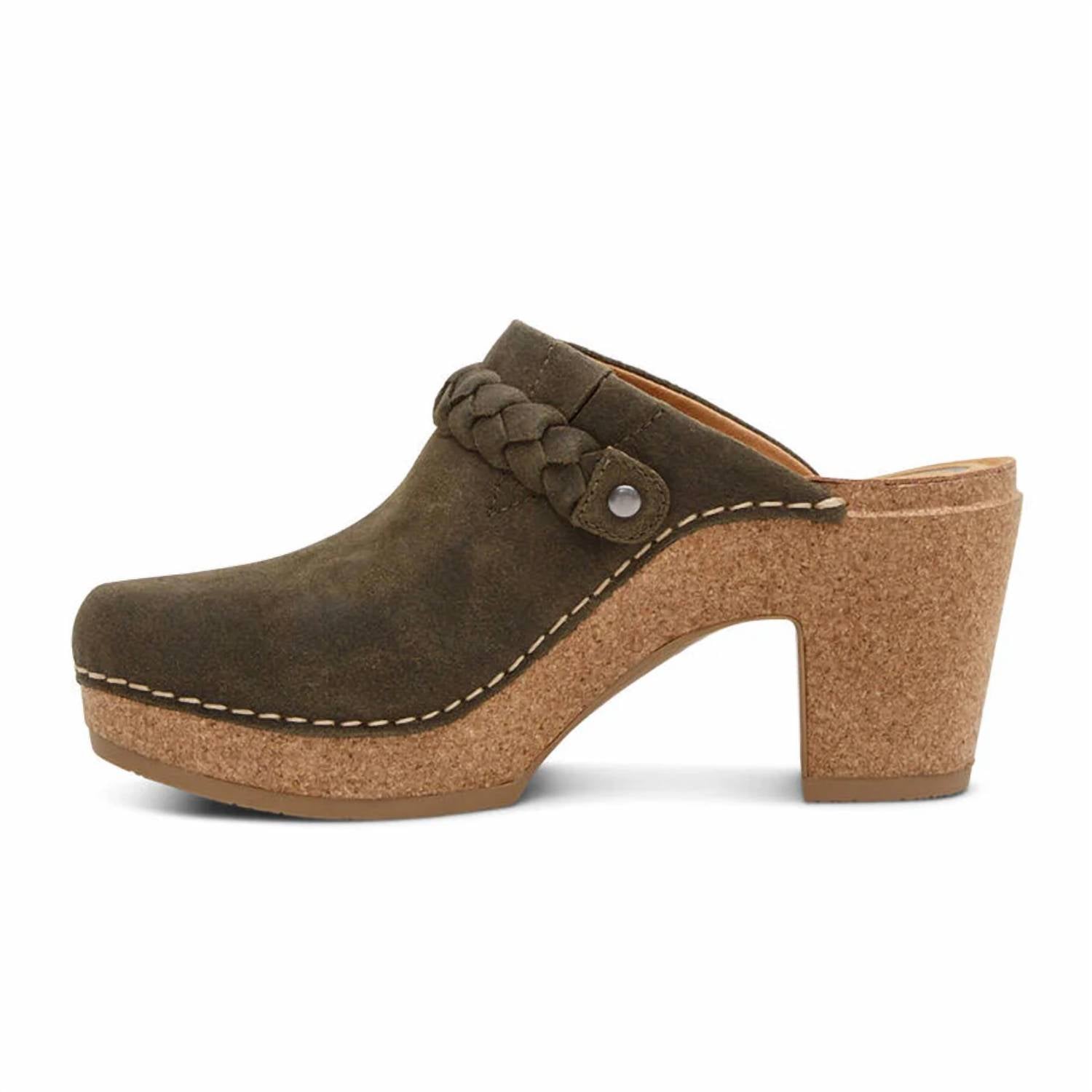 Aetrex Women's Corey Clog in olive - women's shoe - alternate view