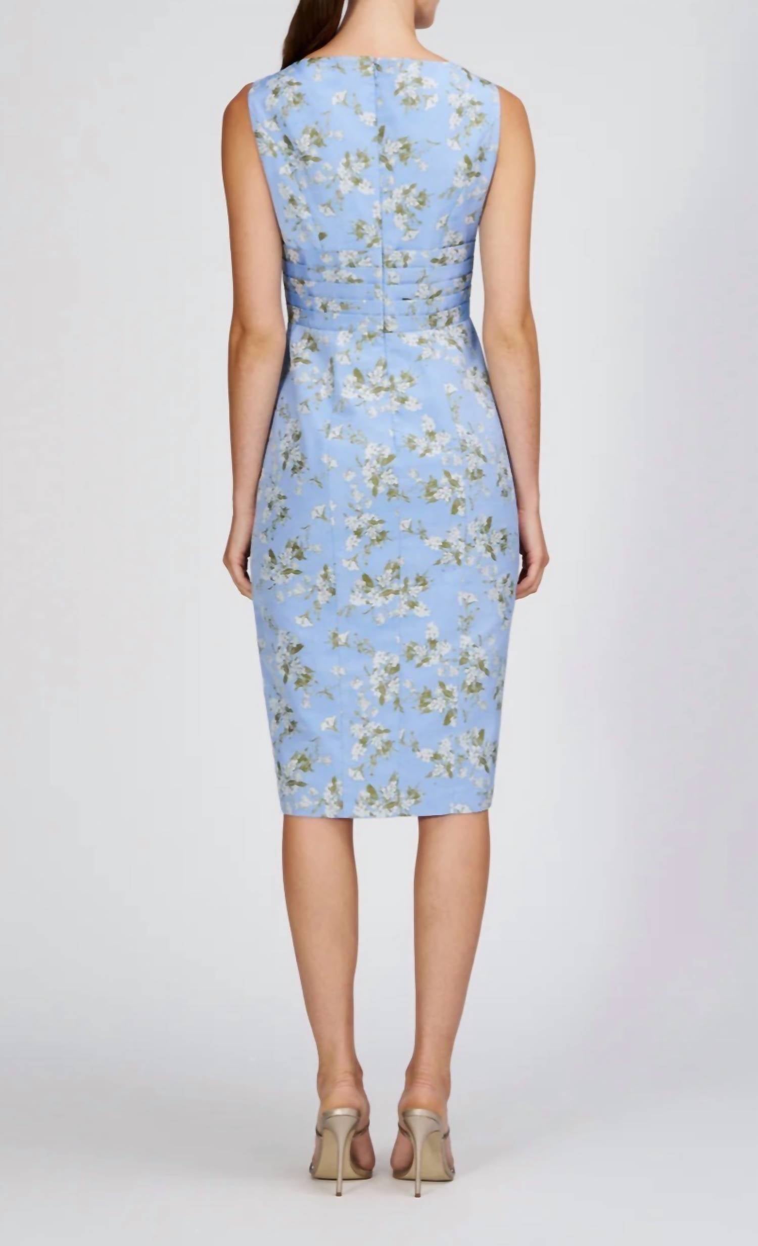 Kay Unger Ginny Cocktail Dress in blue - women's dress - detail view