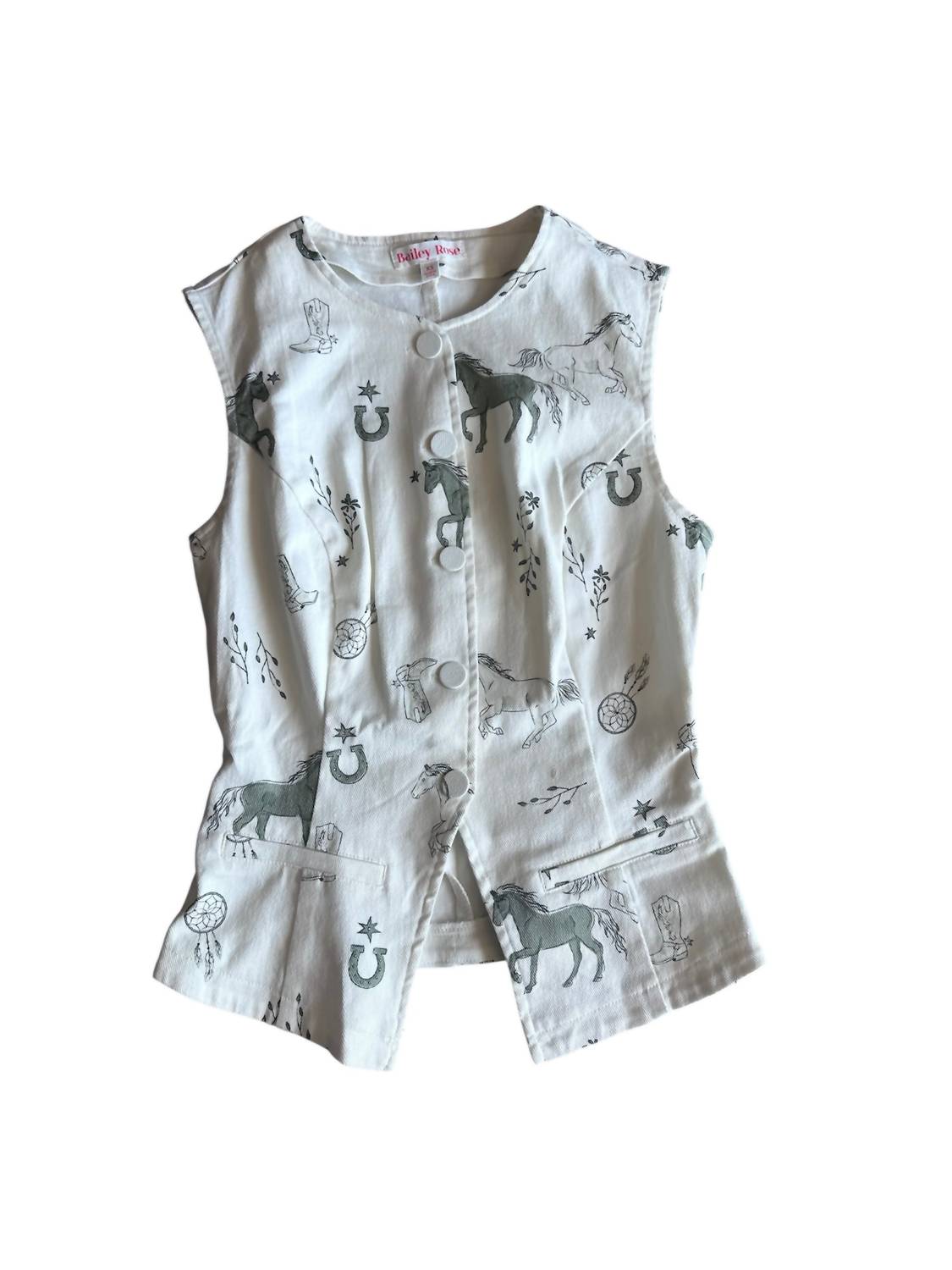 Bailey Rose Women's Romaine Vest in white - women's jacket