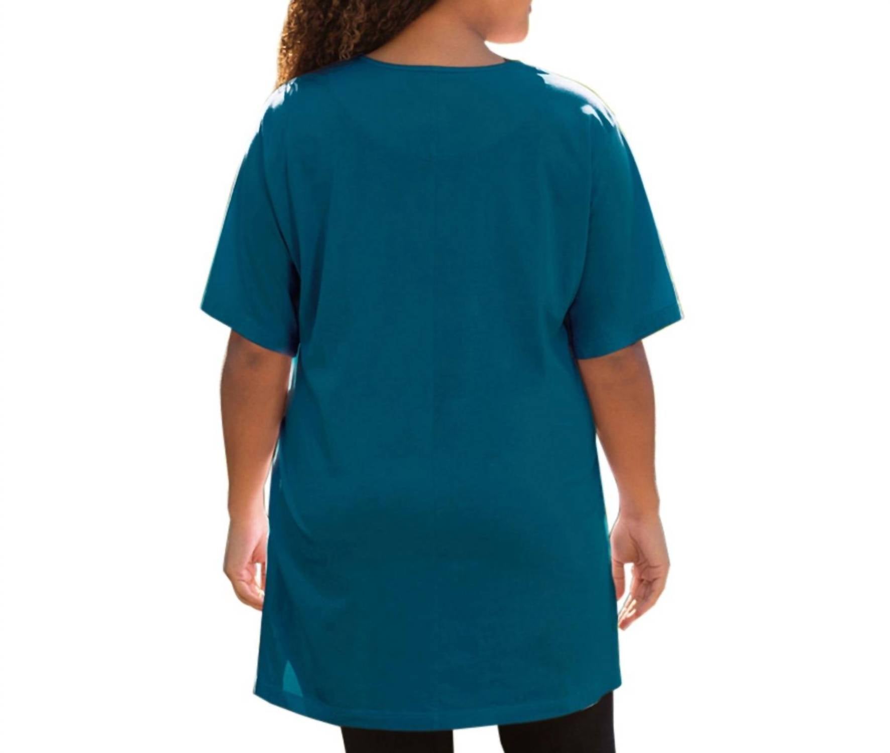 On The Plus Side - Jersey Short Sleeve V-Neck Tunic - Plus