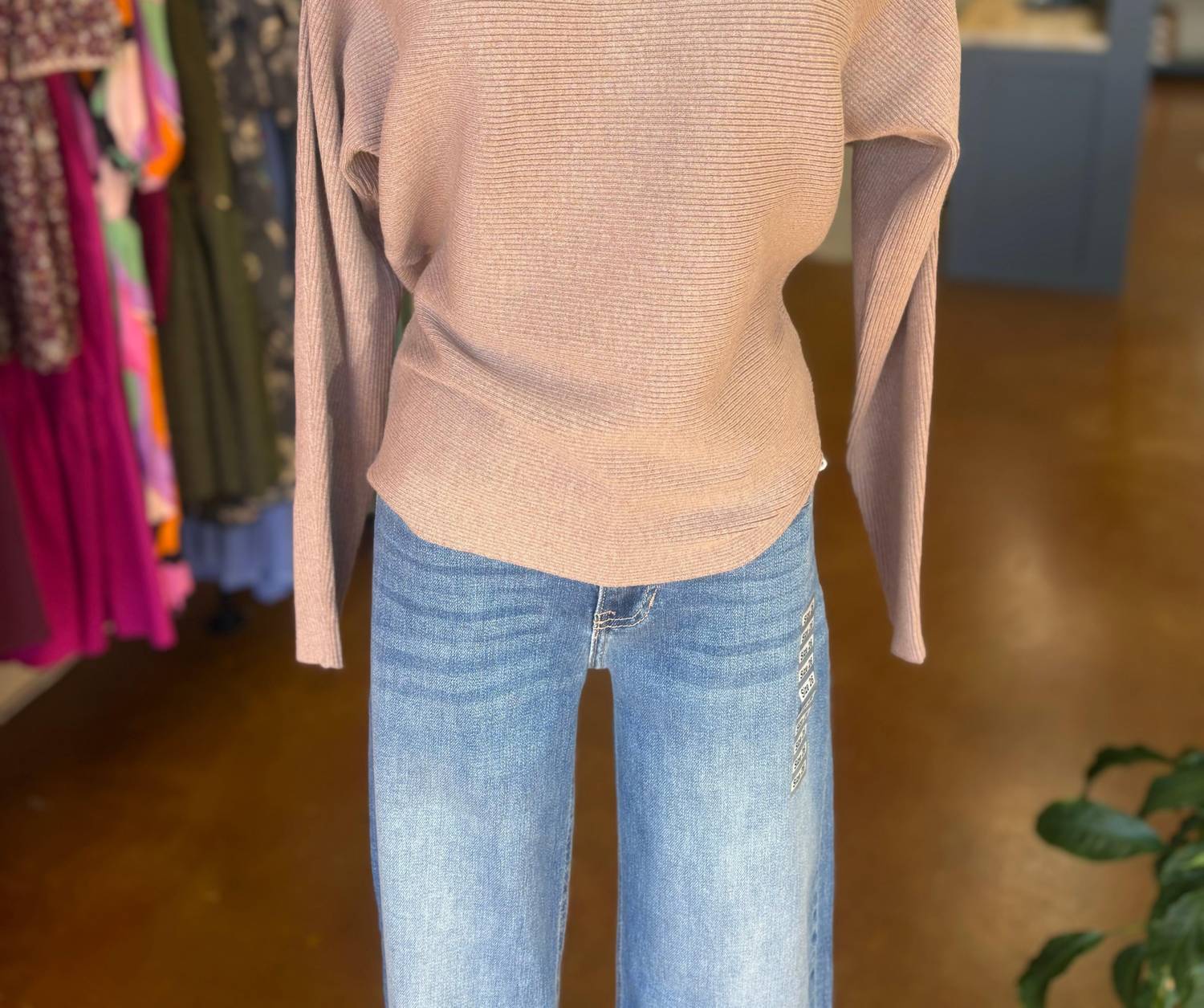 KLd. Signature Women's Boatneck Dolman Sweater in mocha - women's sweater