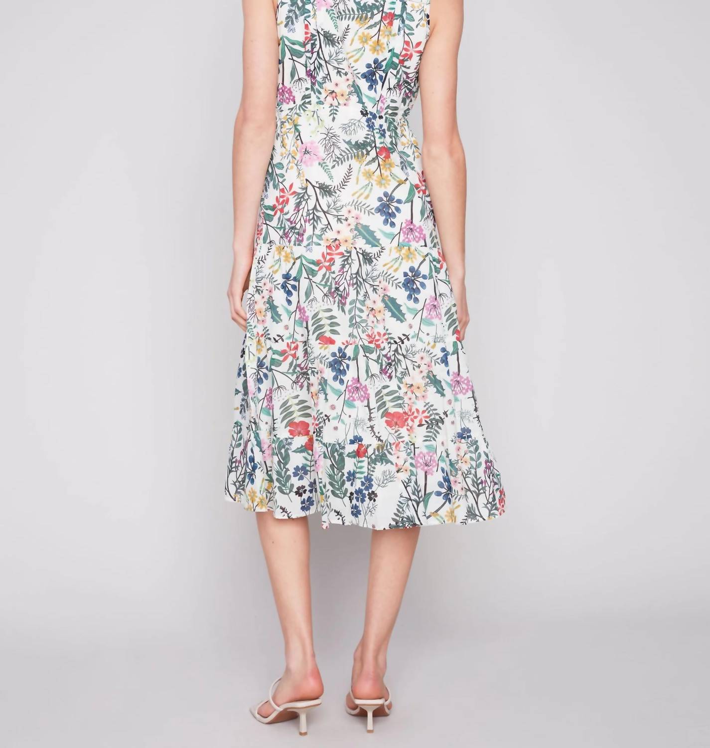 CHARLIE B Ruffle Maxi Dress in multi floral - women's dress - alternate view