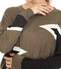 Planet By Lauren G. - Mini Triangle Crewneck Sweater