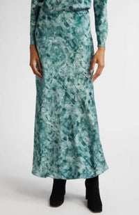 Lafayette 148 - Impasto Print Bias Cut Textured Stretch Silk Maxi Skirt