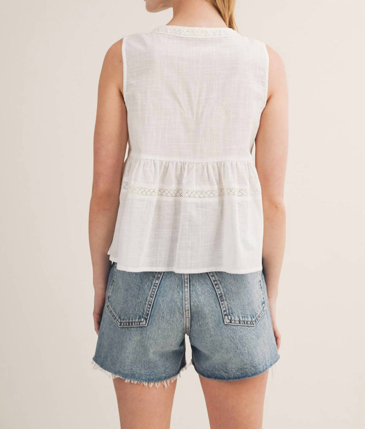 Mustard Seed - Floral Embroidered Linen Vest