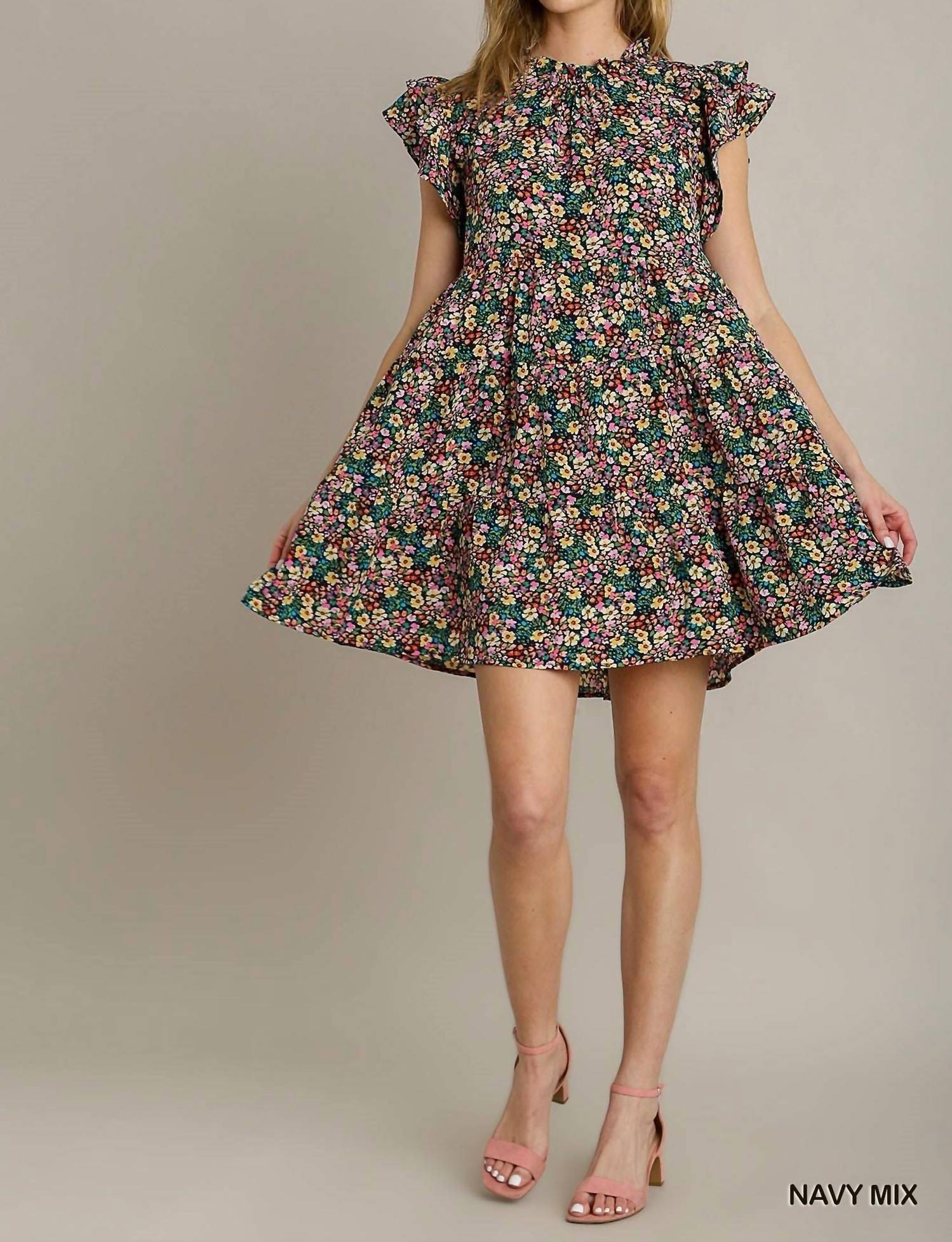 Umgee - Floral Print Mini Dress