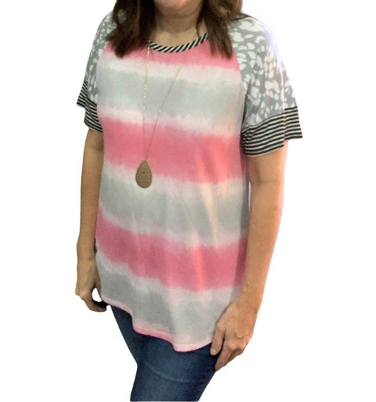 Honeyme - Striped Tie Dye Top