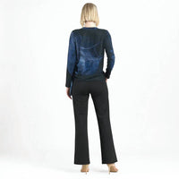 CLARA SUNWOO Lightweight Cozy Side Pull Tie Sweater Top in purple black - women's sweater - view 4