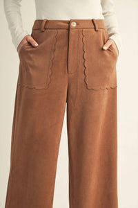 Jodifl - Scalloped Suede Culotte Pants