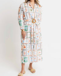 Karlie - Karlie Capri Travel Print Shirt Dress