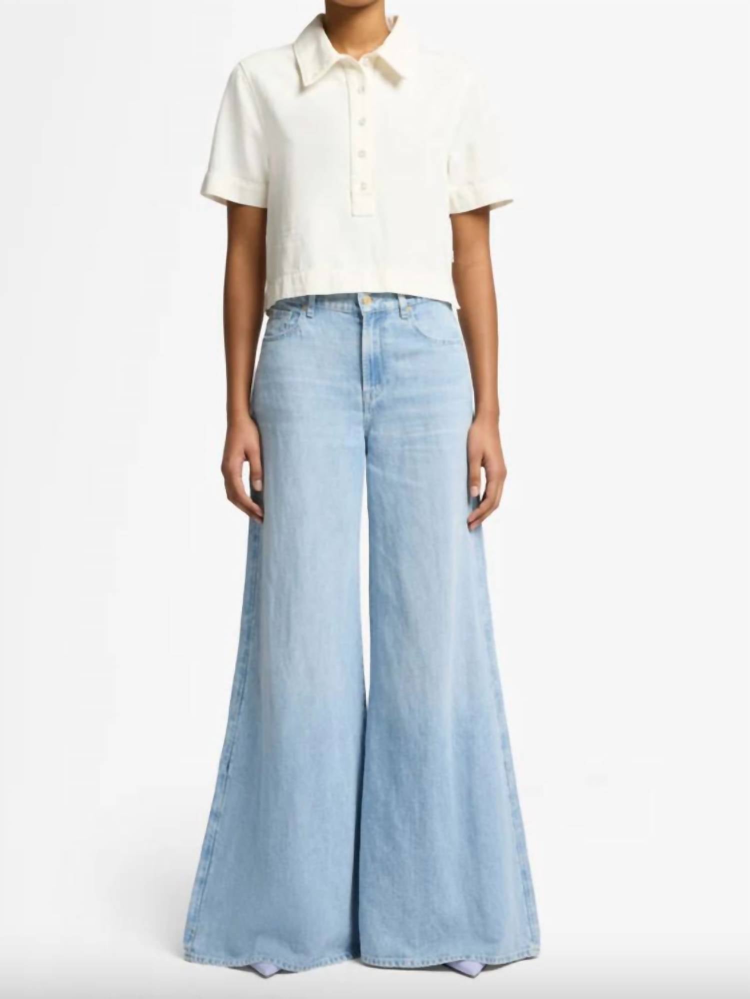 7 For All Mankind Willow Wide Leg Jeans in kansas - women's jeans - alternate view