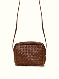 ABLE Valerie Woven Crossbody Bag in whiskey - women's bag