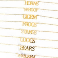 Golden Thread - Women's Smu Mustangs Stangs Nameplate Necklace