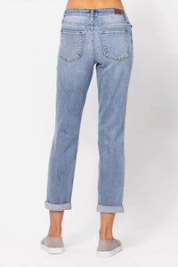 Judy Blue - Mid Rise Boyfriend Denim Jeans - Plus