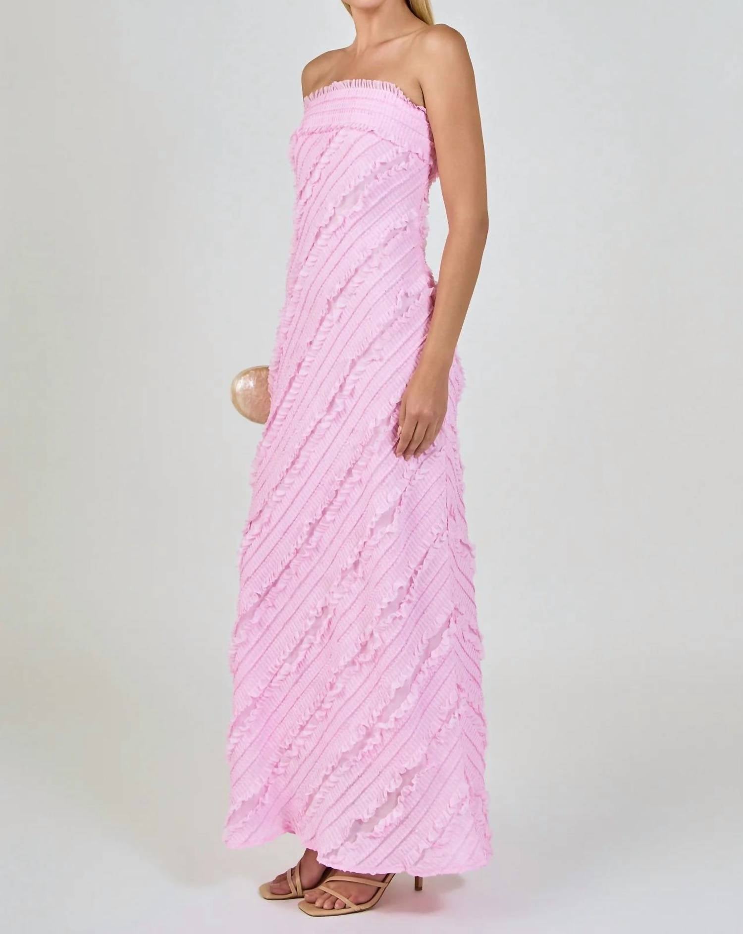Endless Rose - Juliette Strapless Ruffled Maxi Dress