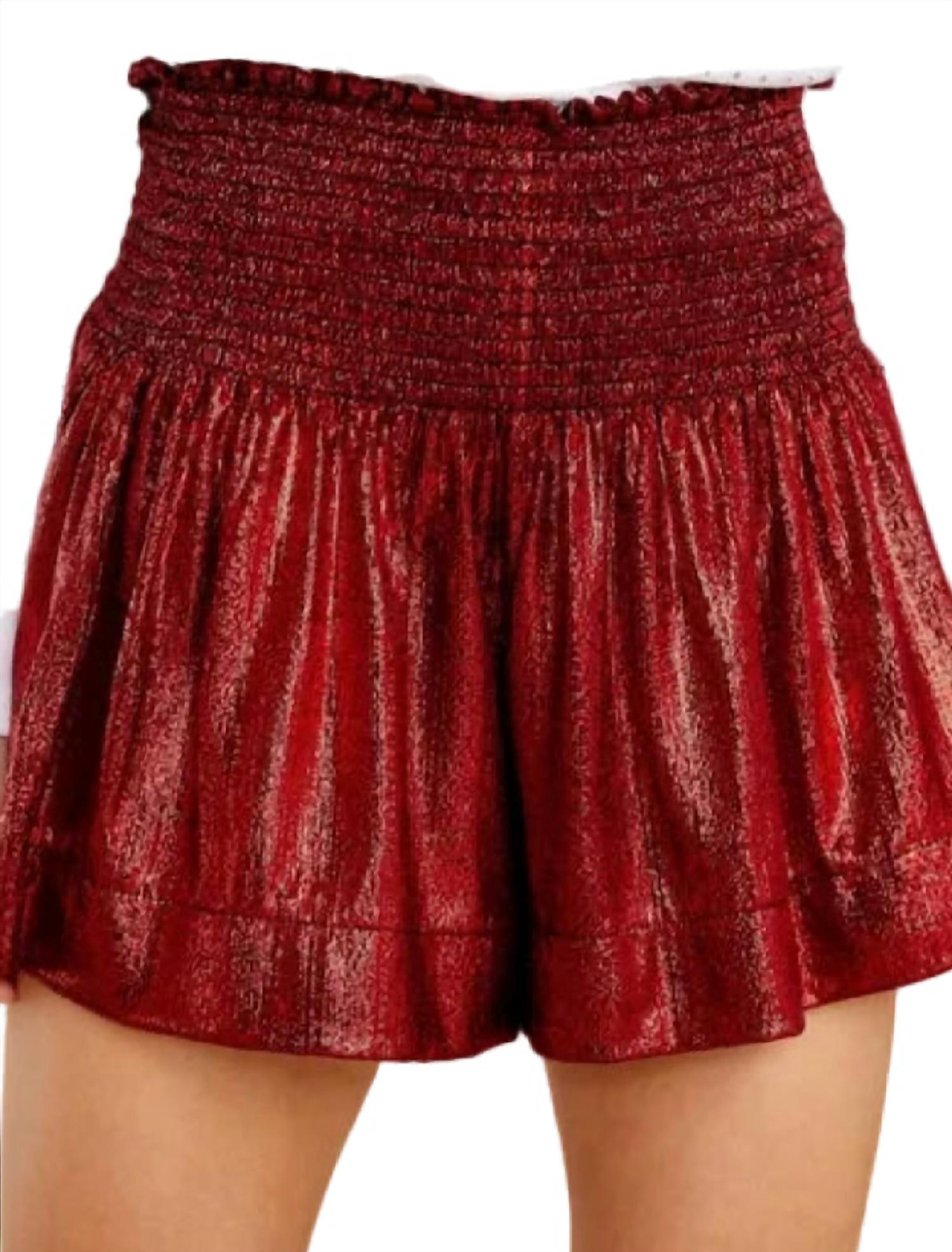 Queen Of Sparkles - Women's Smocked Wavy Shorts