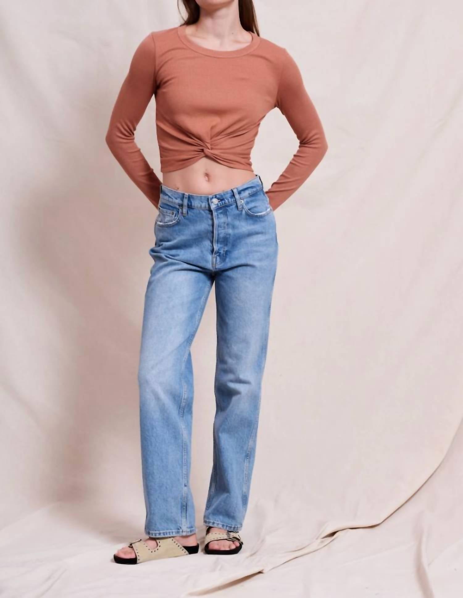 Sundry - Front Twist Long Sleeve T-shirt