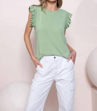 Hailey & Co - Ruffle Short Sleeve Relaxed Fit Top