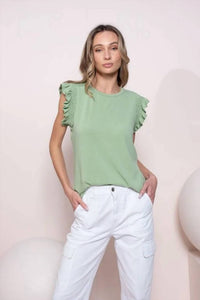Hailey & Co - Ruffle Short Sleeve Relaxed Fit Top
