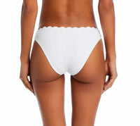 Ramy Brook Women's Amani Scalloped Bikini Bottom in whtie - women's swimwear - detail view