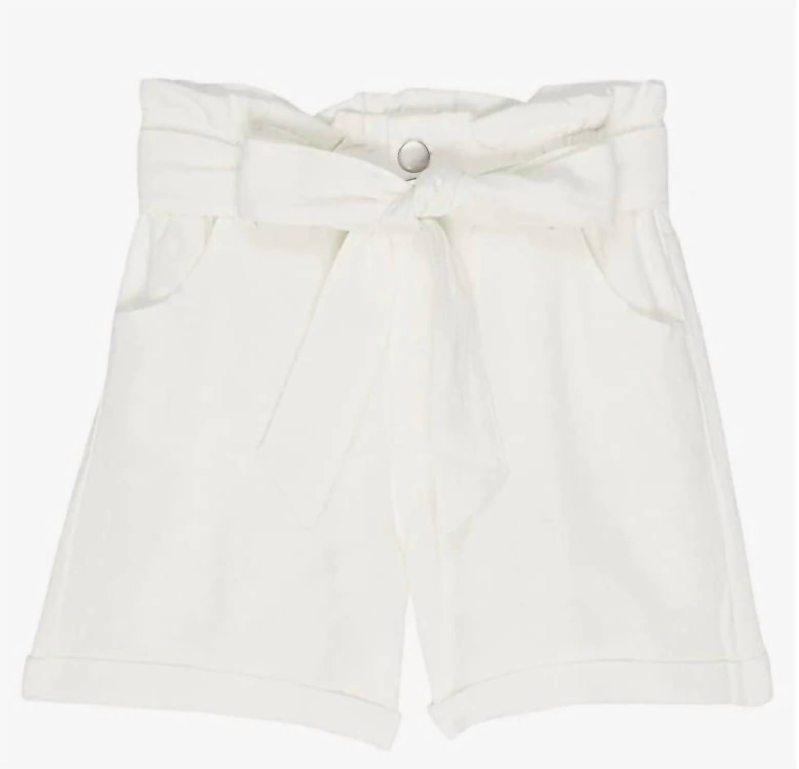 Girls Belted Button-Up Shorts