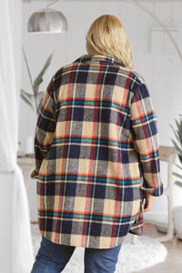 Adora - Pretty Check Shirt Jacket - Plus