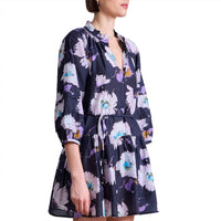 APIECE APART Women's Trinidad Mini Dress in senna floral navy - women's dress - alternate view