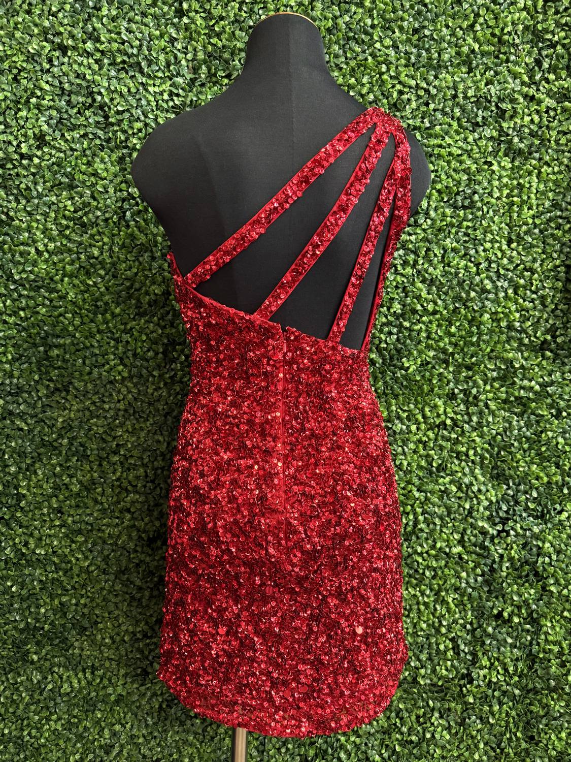 Sherri Hill - Women's One Shoulder Short Sequin Dress