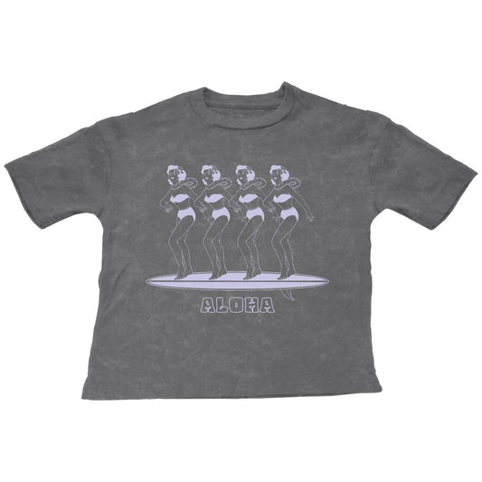 Tiny Whales - Girl's Party Wave Super Tee Top