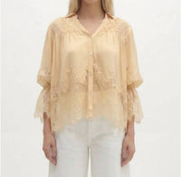 Berenice - Cristy V-neck Shirt With Lace Detail
