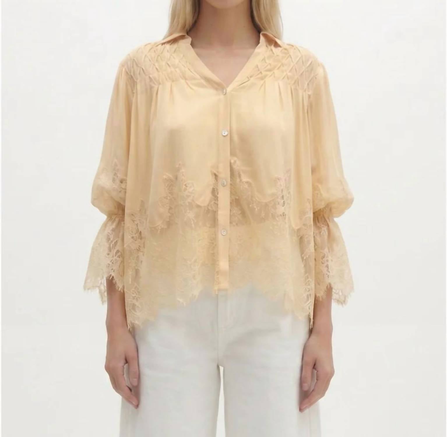 Berenice - Cristy V-neck Shirt With Lace Detail