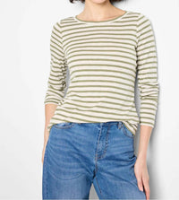 Nic + Zoe - Stripe Boatneck Long Sleeve Tee
