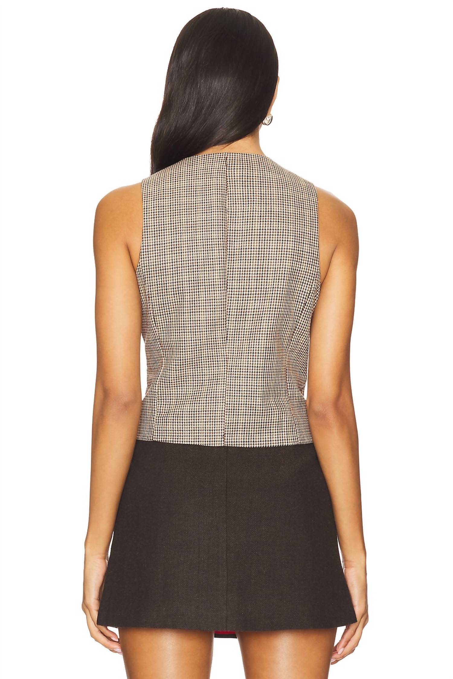 BLANKNYC Between The Lines Vest in plaid - women's jacket - alternate view