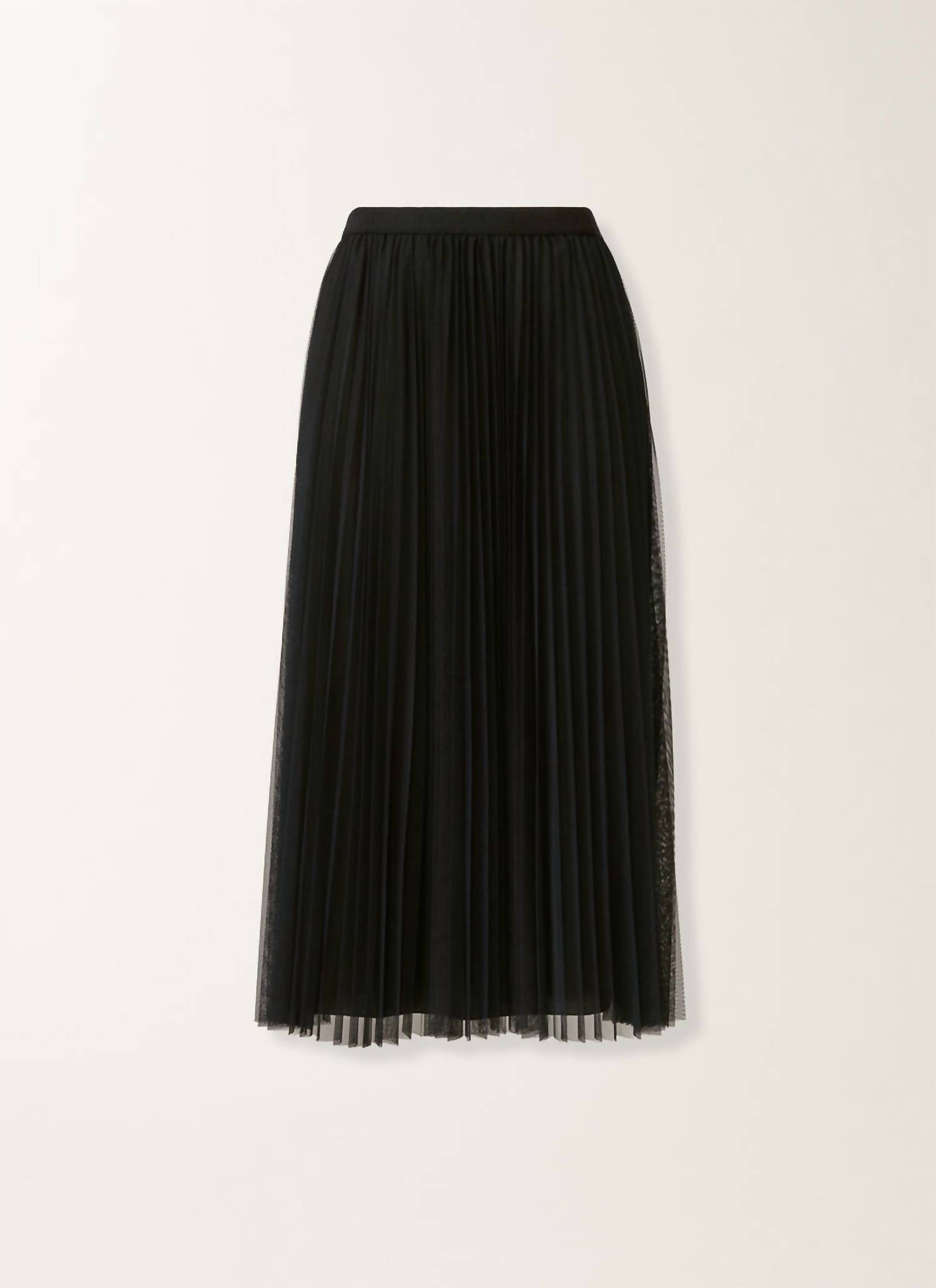 Fabiana Filippi - Woolen Pencil Skirt with Pleated Tulle Layer