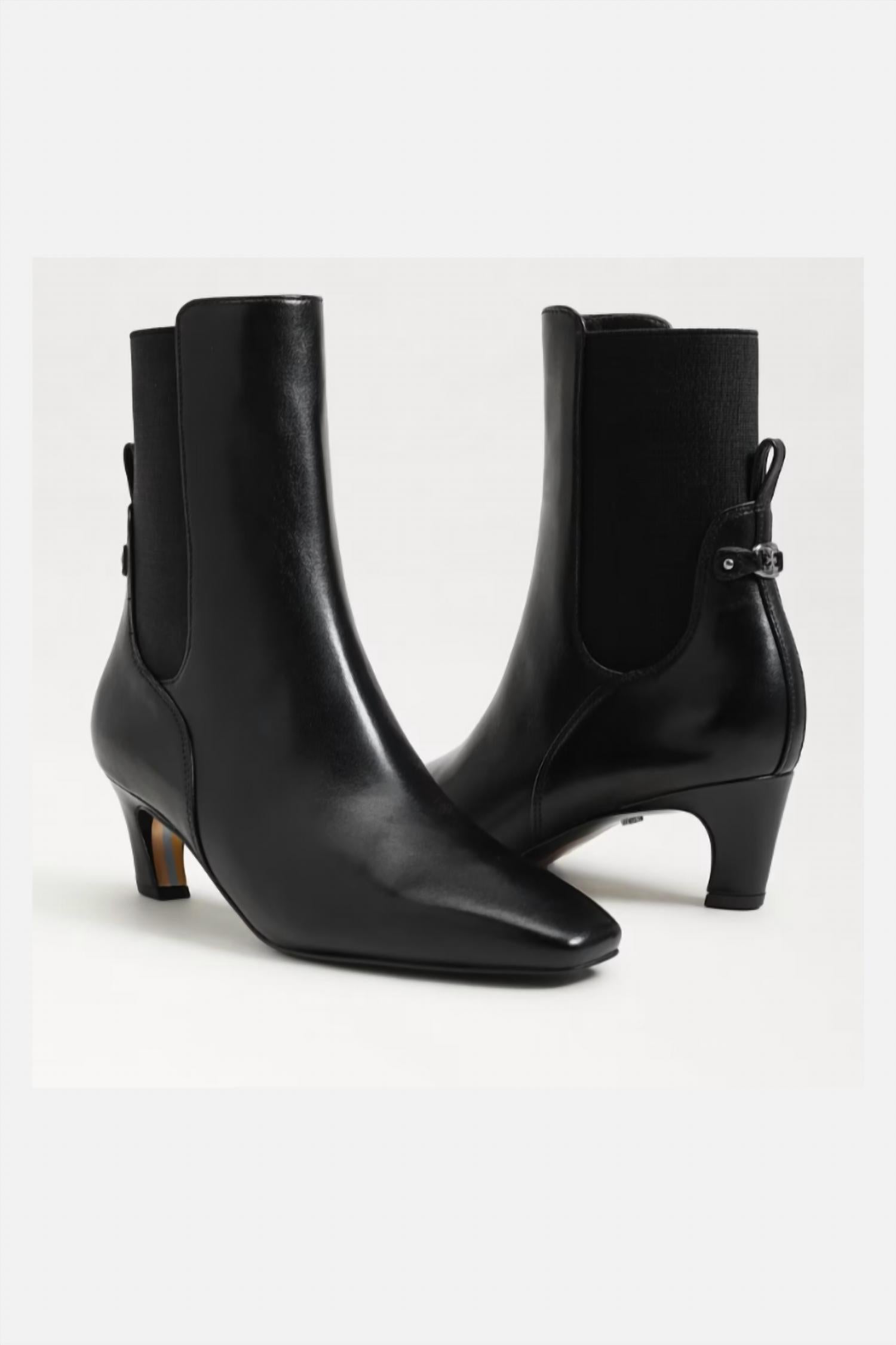 Sam Edelman Women's Margo Kitten Heel Bootie in black gloss leather - women's shoe - view 6
