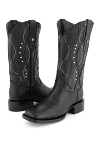 Forastero Women's Durable Leather Boots in black - women's shoe - alternate view