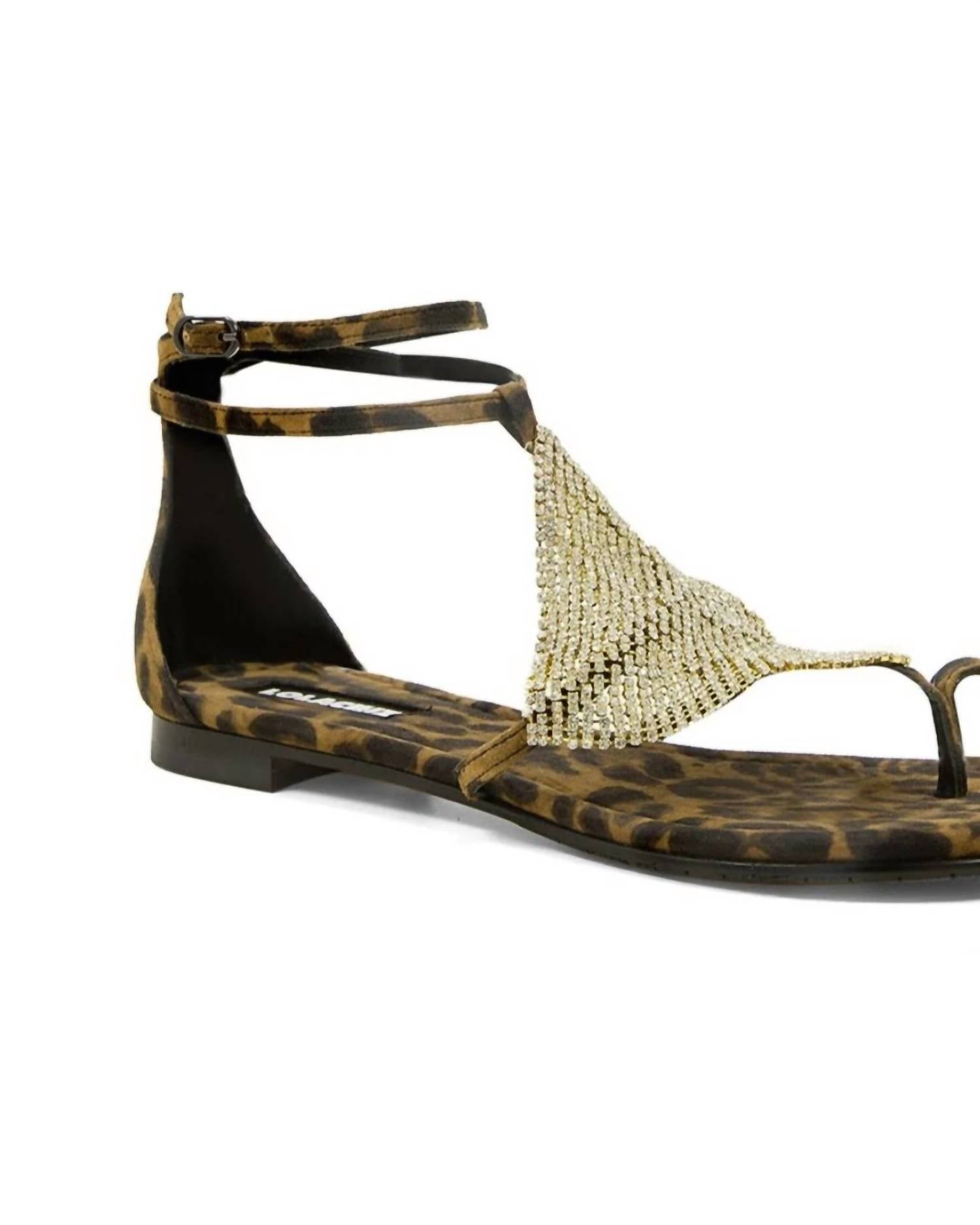 LOLA CRUZ Women's Flat Sandal in cuero - women's sandal - alternate view