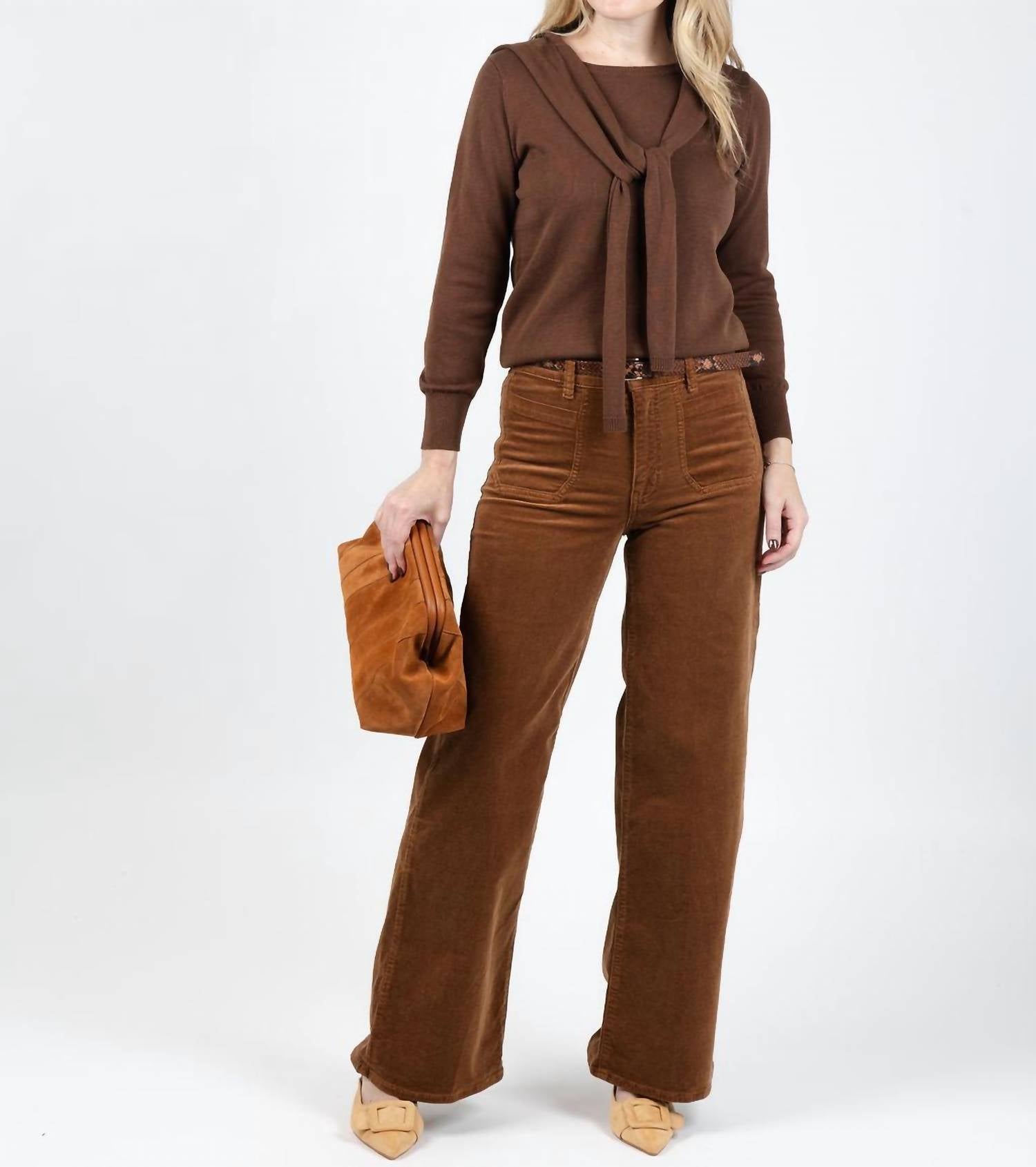 Frame - Le Slim Palazzo Modernist Pocket Corduroy Pants
