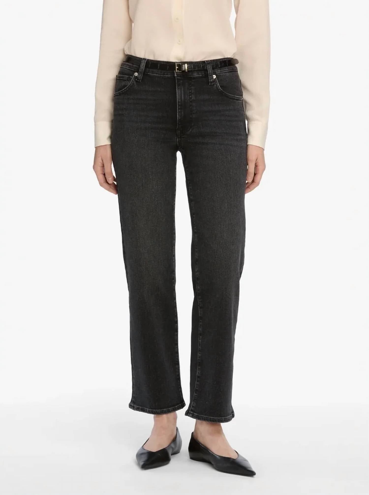Frame - Mellow Mid Rise Slim Wide Leg Jeans