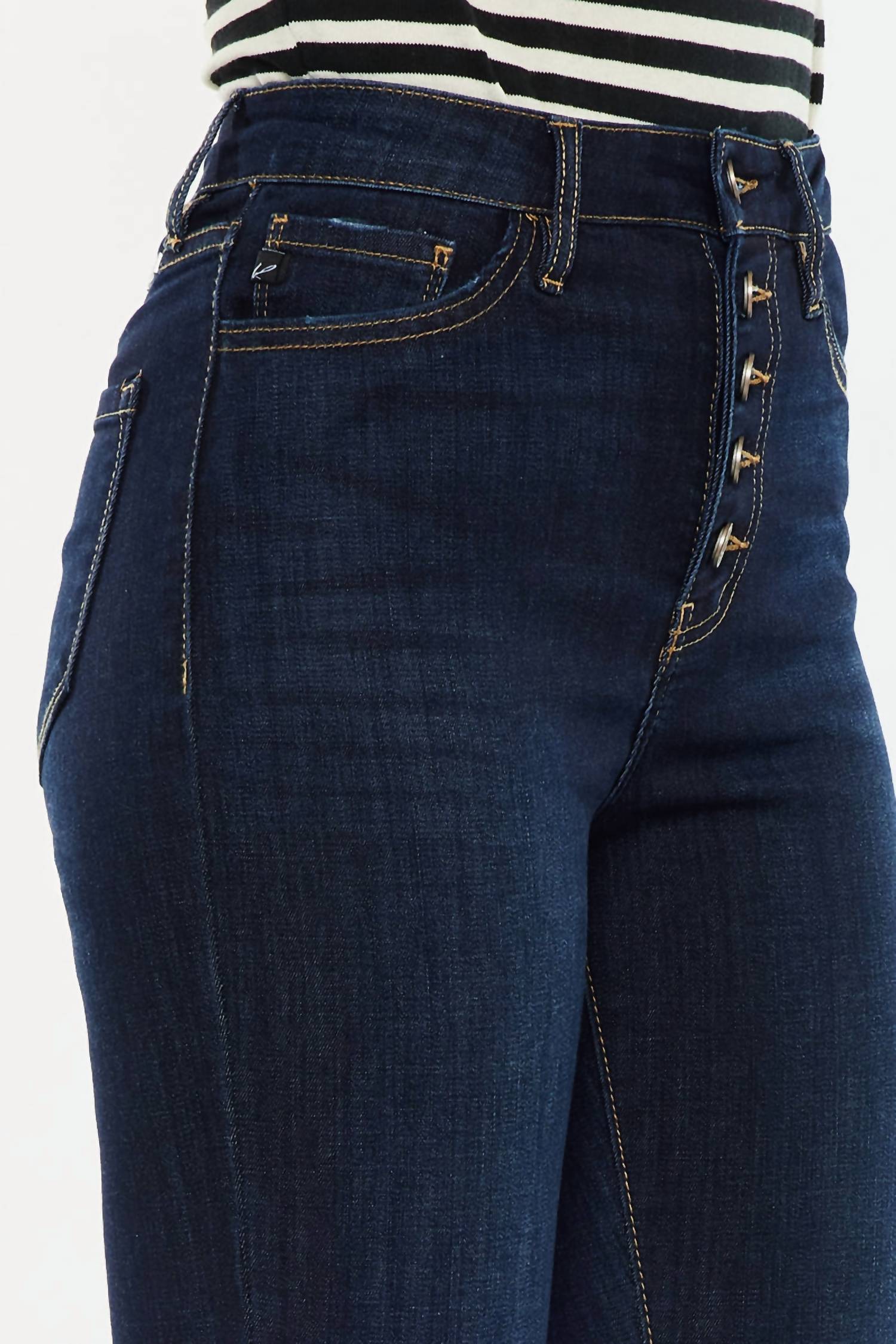 Kancan - High Rise Button Fly Distressed Super Skinny Jeans