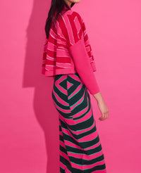Alden Adair Leona Ziggy Lipstick Sweater in pink - women's sweater - view 4