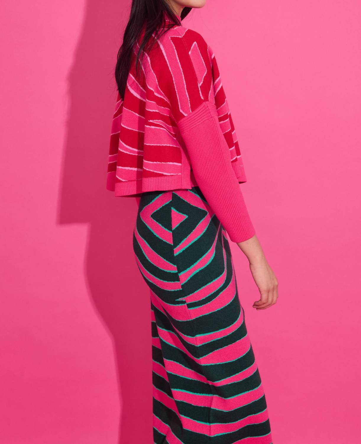 Alden Adair Leona Ziggy Lipstick Sweater in pink - women's sweater - view 4
