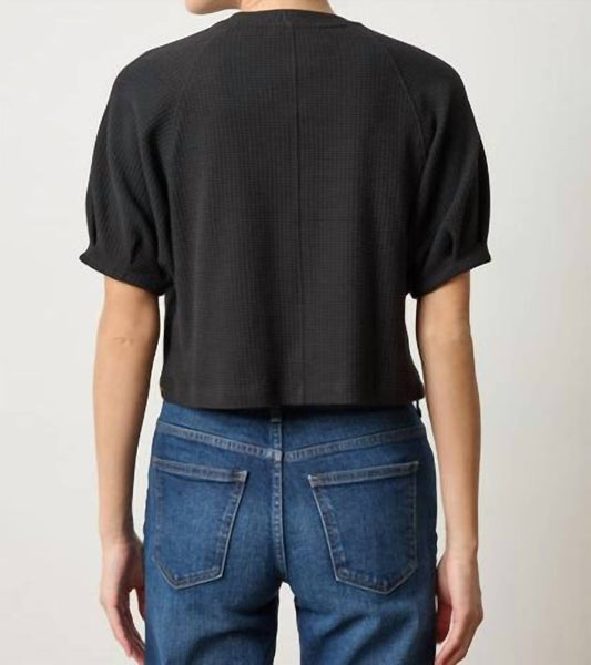 Lilla P - Textured Pleated Sleeve Top