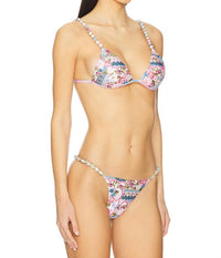 AGUA BENDITA Belle Bikini Top in multi - women's swimwear - detail view