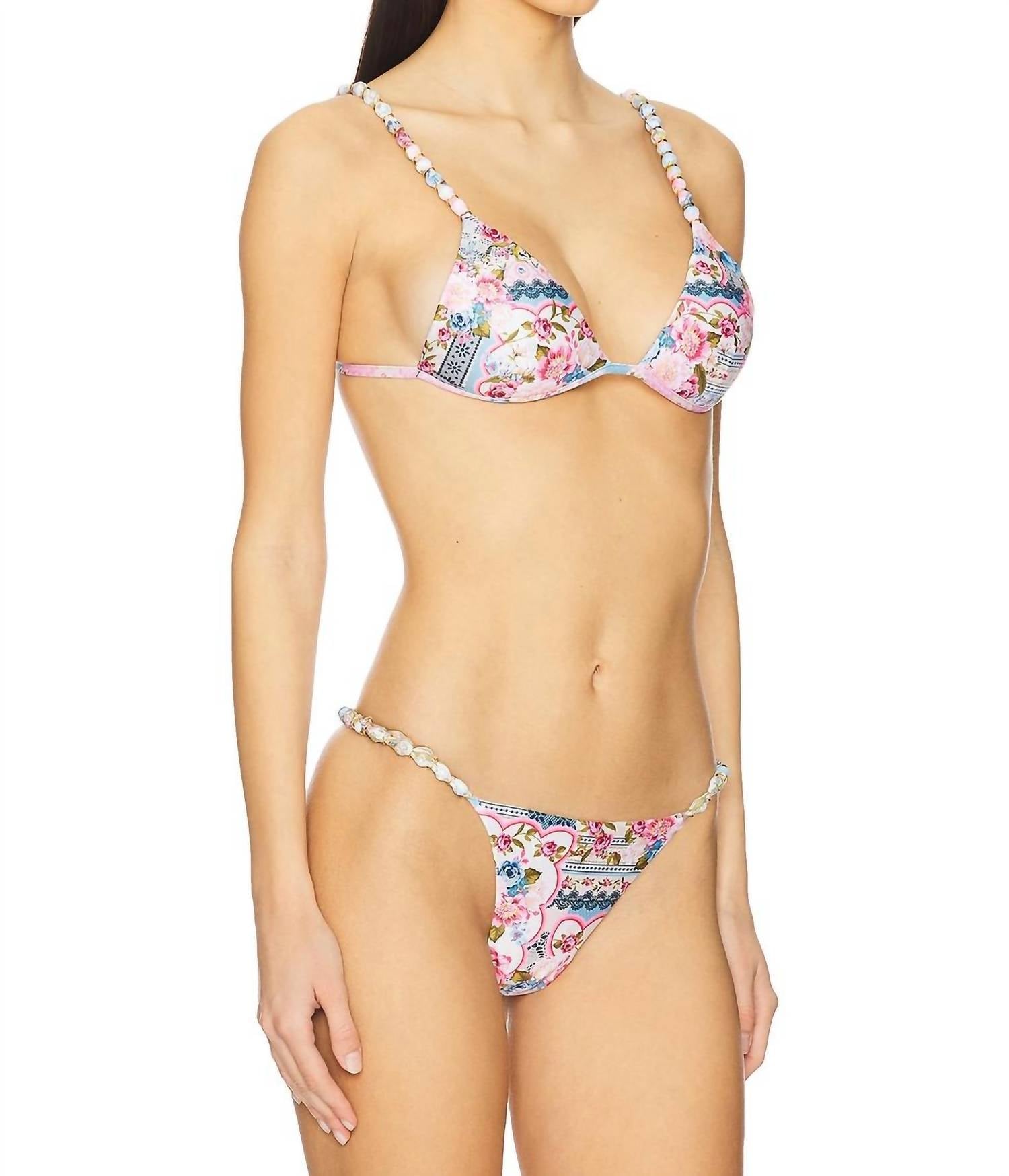 AGUA BENDITA Belle Bikini Top in multi - women's swimwear - detail view