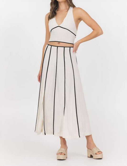 Vintage Havana - Linen Blend Maxi Skirt