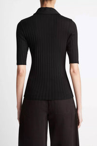 Vince - Cotton Elbow Sleeve Polo Shirt