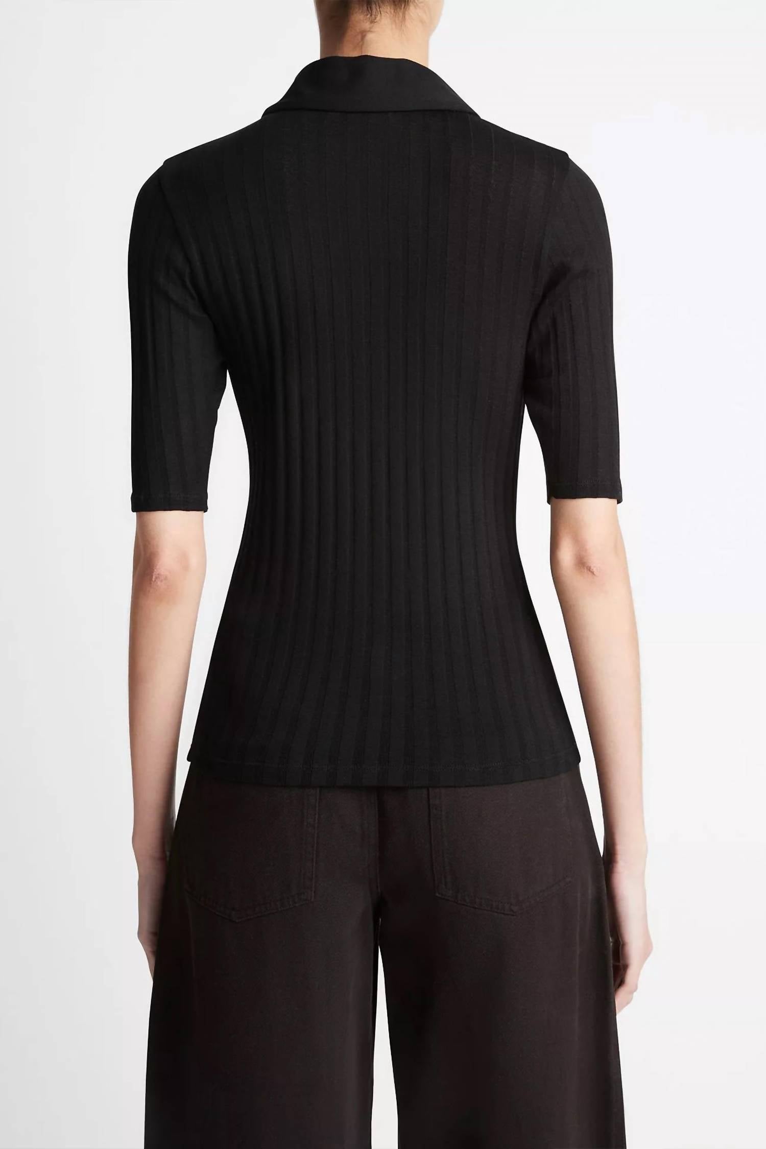 Vince - Cotton Elbow Sleeve Polo Shirt
