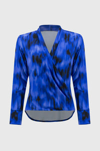 Joseph Ribkoff - Silky Knit Abstract Print Wrap Top