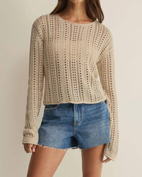 Z Supply - Upland Crochet Long Sleeve Sweater